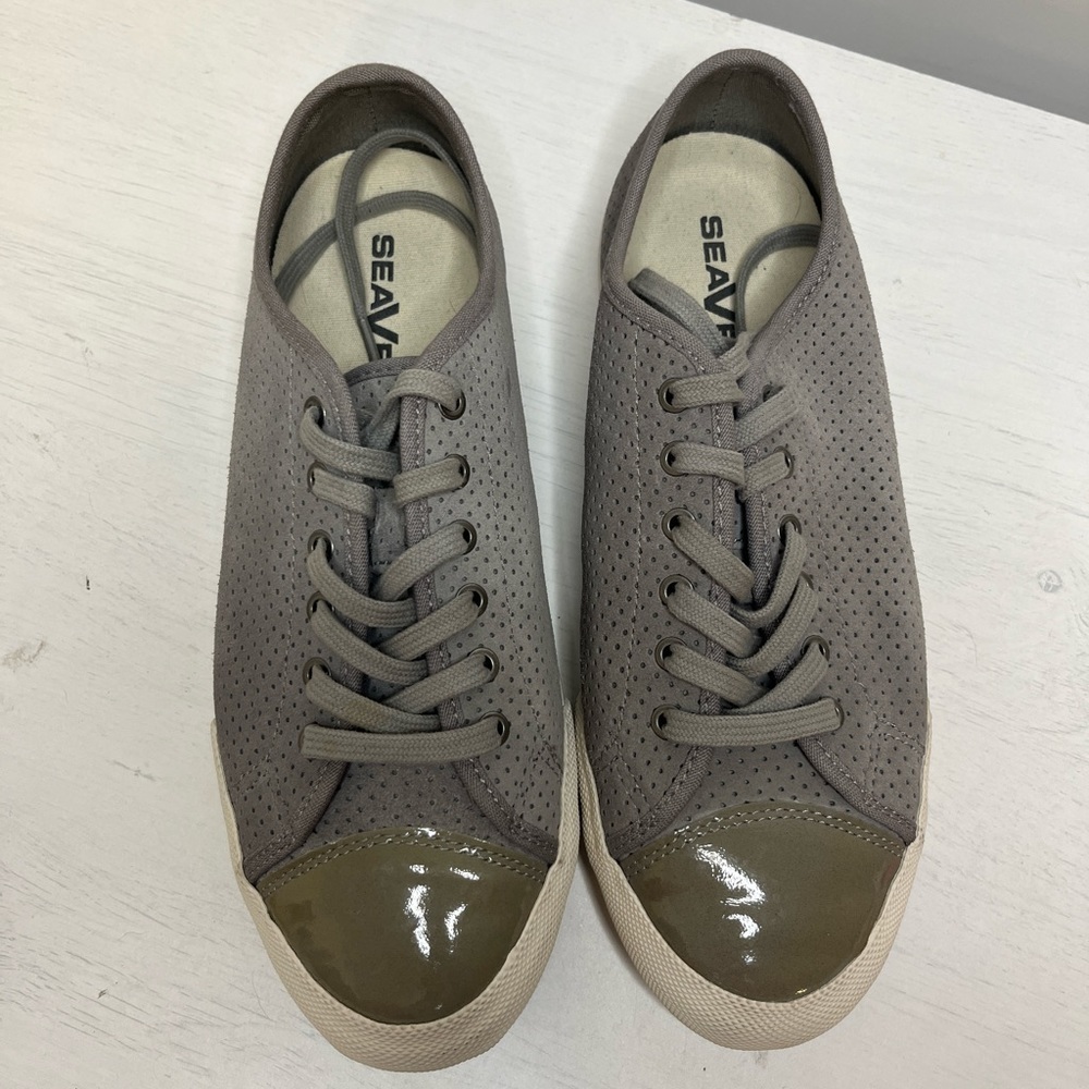 Seavees Army Issue Low Laser Cut Grey Leather Sne… - image 8